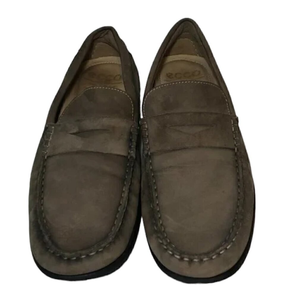 ECCO Leather Loafer Men's Size 12 Brown Italian Classic Driving Penny Moccasin
